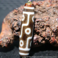 LKbrother Sauces Energy Tibetan Old Agate 9 eye totem dzi bead Talisman UPD221101A09