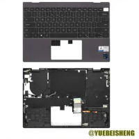 YUEBEISHENG 96%New/org For Dell inspiron 13 5310 5315 Palmrest US keyboard upper cover Backlight, Dark gray