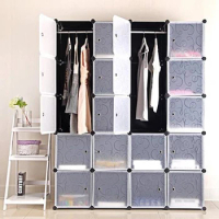 DIY Wardrobe Folding Closet Clothes Storage Organizer Space Saver Cabinet Shoes Clothing Shelf Bedroom Furniture HWC