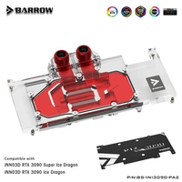 Barrow RTX 3090 GPU Water Cooling Block for Inno3D RTX 3090 ICHILL,Full Cover 5v ARGB GPU Cooler,BS-INI3090-PA2