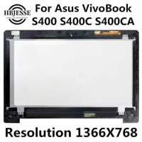 Original A 14.0''For Asus Vivobook S400 S400C S400CA Laptop LCD Screen Touch Screen Digitizer Glass Assembly