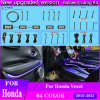 64 color LED ambient light For Honda Vezel XRV 2015-2021 ambient lamp lights illuminated car Styling Switch button control color