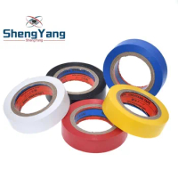 TZT 1pcs Color electrical tape PVC wear-resistant flame retardant lead-free electrical insulating tape waterproof color tape