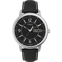 【TIMEX】天美時 風格系列 日期星期顯示 細緻紳士手錶 銀x黑 TXTW2V29200