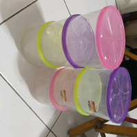 toples plastik 6pcs/ toples kue 1kg/ wadah snack Pink rak 4