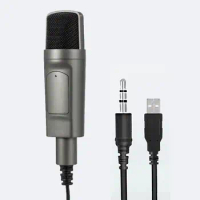 3.5mm/USB Plug Wired Microphone Professional Condenser Desktop Microphone Mic for Gaming/Singing/Live Streaming/Record Wired Mic