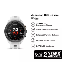 Garmin Jam Tangan Unisex Garmin Approach S70 010-02746-50 Smartwatch 42mm Premium GPS Golf Digital D