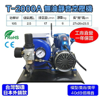【鋼普拉】台灣製造 T-2000A 鋼彈 模型 噴漆 噴槍 1/6HP 無油靜音空壓機 含儲氣桶+調壓濾水裝置+風管