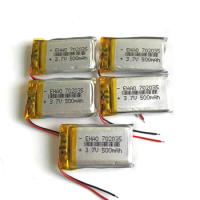 5 x PCS 3.7V 500mAh 702035 Lithium Polymer LiPo Rechargeable Battery For Mp3 GPS Smart Watch Speaker Camera Recorder Led Light