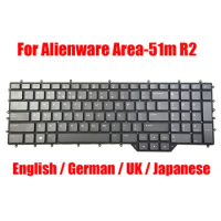 Laptop Keyboard For Alienware Area-51m R2 English German Japanese United Kingdom US GR UK JP Backlit