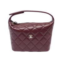 Chanel C25 Classic Purse Handbag with Chain Caviar Burgundy Lghw