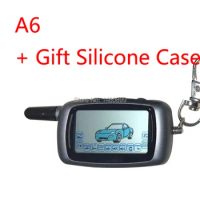 A6 2-way LCD Remote Control Key + Gift Silicone Case for Russian Vehicle Security Two way Car Alarm System Starline A6