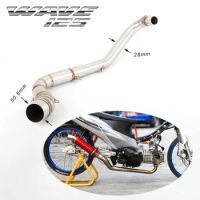 Motorcycle Exhaust Pipe Scooter Front of Exhaust Pipe Stainless Steel Slip-On For Honda Wave 125 Front pipe W125 wave 125i