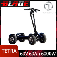 NEW Teverun TETRA 1500W*4 60V 60AH Peak 12000W TFT Display 13inch Tire Off-Road Max Speed 55km/h NFC/APP Lock Electric Scooter