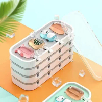 4 Cells Ice Cream Silicone Mold Summer Popsicle Mold Ice Pop Maker Fruit Juice Freezer Ice Tray Popsicle Molds Cake Baking Tools
