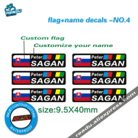 World Tour title Peter Sagan style flag and name sticker road bike frame signature decals NO.4