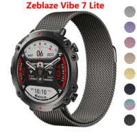 22mm Loop for Zeblaze Vibe 7 Lite Pro Strap Magnetic Stainless Steel Metal Wrist Bracelet for Zeblaze Vibe 7 Band