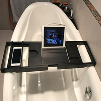 浴缸架 浴缸架浴缸伸縮置物架板浴缸桌衛生間泡澡iPad手機支架白特價清倉
