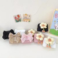 Kid Girls Handbag Cute Bow Flower Mini Crossbody Bag Child One Shoulder Bag Baby Coin Gift Wallet Lovely Crossbody Pouch