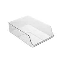 【樂邦】大容量透明斜口收納置物盒/2入(冰箱 飲料 置物框 收納框 儲物)