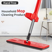 Hand-free mop for wash floor 360 cleaning easy rotating mop without dead corners hoisting rod microfiber mop pad lazy artifact