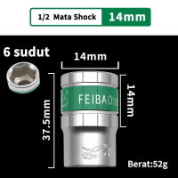 Baru Diskon Produk F18-1088-14mm (6 sudut) Mata Shock Sok 1/2 8mm-32mm Torsi Kuat 6 & 12 Sudut Baja 
