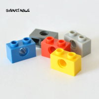 Smartable High-Tech Brick 1x2 with Hole Building Blocks Parts Creative Toys Compatible 3700 MOC Toys 130pcs/lot
