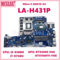 LA-H431P With i5-9300H i7-9750H CPU GTX1660TI/RTX2060 GPU Laptop Motherboard For Acer Nitro 5 AN515-54 A515-54G Mainboard