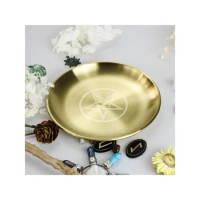Pagan Ritual Tray Altar Pentagram Plate Crystal Stone Shelves Candle Holder Incense Burner Home Decor Accessories Witch Gift