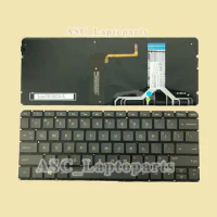New US QWERTY Keyboard For HP Spectre 13-v004tu 13-v014tu 13-v024tu Laptop , BACKLIT , Brown Printing , without Frame , Black