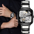 Rado R27086752 True Square真我限量 38mm 高科技陶瓷方形鏤空機械錶 黑白雙色