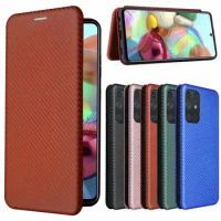 Carbon Fiber For Samsung Galaxy A23 A24 M23 M33 M54 A54 A34 M53 A33 A53 A73 Case Magnetic Flip BooK Card Wallet Leather Cover