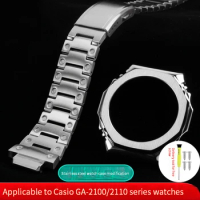 For Casio G-SHOCK GA-2100 Stainless Steel Strap metal Case Bezel GA2100 GA2110 GA-B2100 Refitted men Watchband Watch Accessories
