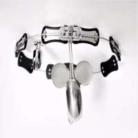 Adjustable Size Stainless Steel Male Chastity Belt, T-type Chastity lock, Chastity Device, Adult Game, Sex Toy, S097