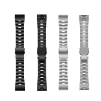 22mm 26mm Titanium Steel Watch Band WristStrap For Garmin Fenix 6 6X 5 5X 3 Watch Accessories Metal Easyfit Watchband Bracelet