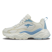【KangaROOS】美國袋鼠鞋 女 DAZZLE 老爹鞋 復古跑鞋 老爹鞋 冰淇淋奶霜鞋 白/藍(KW32286)
