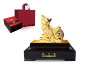 BAI GIFT PAJANGAN PATUNG SHIO TIKUS LAPIS EMAS 24K PATUNG SHIO TIKUS SOUVENIR PATUNG 12 SHIO