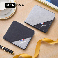 Ví Nam vải Canvas Jolizeon bản dáng ngang phối màu xám đen ,phong cách Hàn Quốc
