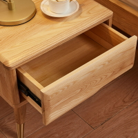 床頭櫃簡約時尚小型全實木設計師款抽屜櫃白蠟木實木床頭櫃