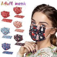 Disposable Face Mask Christmas Disposable Face Mask Adult Cartoon Print Mask For Women Cute Xmas Mask For Face Care Halloween