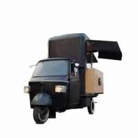 3 Wheeler Piaggio Ape Espresso truck,Piaggiao Ape Food Truck For Sale Coffee Trailer Cart With Straberry Logo