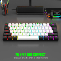 คีย์บอร์ด Xunyab RGB แบคไลท์ ขนาด 61 คีย์ คีย์บอร์ดเมคานิคอลแบบมีสายสำหรับเล่นเกม พร้อมแบ็กไลท์ RGB 