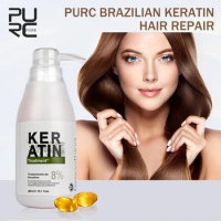 PURC 8% Formalin Brazilian Keratin Treatment Straightening Shiny Smoothing Repair Dry and Damaged Hair Care