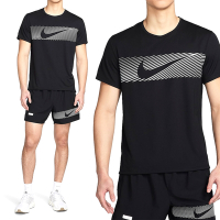 Nike AS M NK Flash Miler Top 男 黑 運動 排汗 上衣 休閒 短袖 FN3052-010