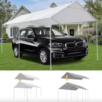 10x20ft Carport Replacement Carport Canopy Garage Top Tarp w/Bungee Cords, COVER ONLY