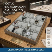 OFS - Box Tempat Jam Tangan Isi 24 | Kotak Penyimpanan Jam Wood Case | Watch Box Organizer | Storage