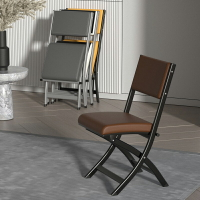 折疊椅設計師餐椅化妝椅靠背麻將椅北歐軟包皮舒適久坐會議電峰稍