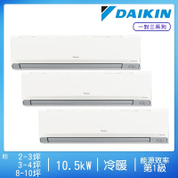 【DAIKIN大金】一對三變頻冷暖分離式冷氣4MXM110RVLT/FTXM22YVLT+FTXM28YVLT+FTXM60YVLT