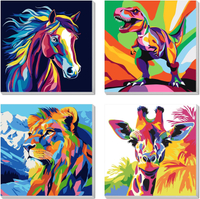 4 Pack Paint by Numbers Kit for Kids Horse Color By Number Painting Kits for Kids Ages 8-12 Dinosaur