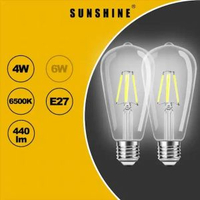 [2件優惠裝] LED燈膽(復古ST64燈絲球泡) - 4W / E27大螺頭 / 白光6500K #LED球膽 #LED燈泡 (LFSTC-4E27D)